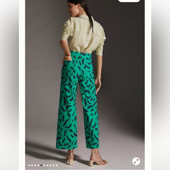 Anthropologie Maeve Colette Cropped Wide Leg Pants 26 Magic Fabric Trousers - Picture 5 of 13